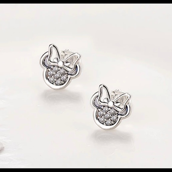 925 SILVER AND ZIRCONIA MINNIE MOUSE EARRINGS - Picture 3 of 8